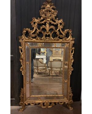 specc310 - specchiera in legno dorato e scolpito, II metà dell'800, misura cm l 95 x h 177
