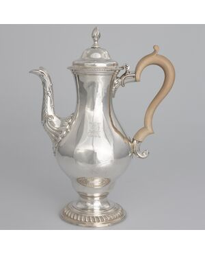 George III silver coffee pot with wooden handle, Charles Wright, London, 1771