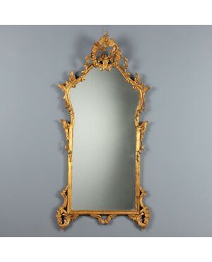 Carved Wooden Mirror, Italy, Mid-20th Century