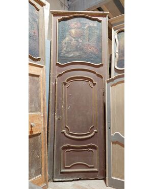 ptl546 - one door with 2 frames, with painted over door, 18th century     