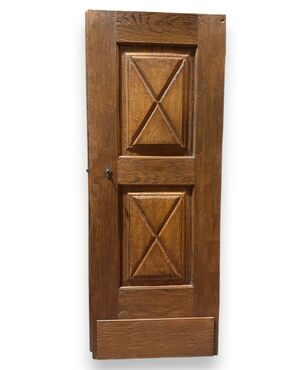 PTI767 - Poplar and oak door, 18th century, dimensions cm W 77 x H 200