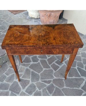 Tavolino da Gioco Direttorio 1800 in Radica di Noce