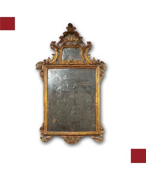 SPECCHIERA LUIGI XV IN LEGNO DORATO E A MECCA META’ XVIII SECOLO