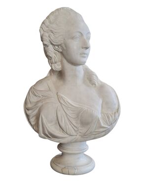 BUSTO IN MARMO BIANCO - MADAME DU BARRY - XIX SEC