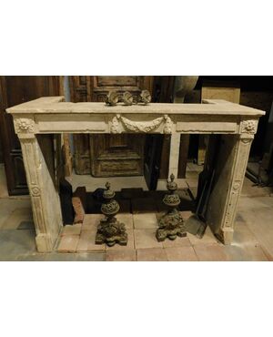 chp280 carved stone fireplace, Louis XVI, meas. 153 xh 105, p. 66     