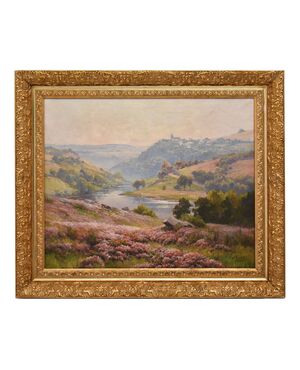 OLD PAINTINGS WITH LANDSCAPES, FRENCH HEATH, ÉDOUARD PAIL, OIL ON CANVAS, LATE 19TH CENTURY (QP692)