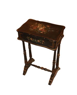 French Vernis Martin work table from the 1800s, painted