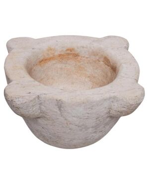Antique white marble mortar - O/5223 -