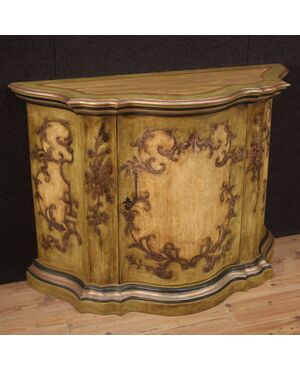Large Venetian sideboard in lacquered and painted wood