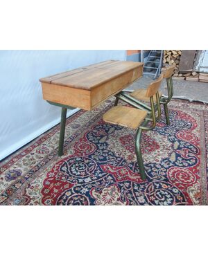 SCHOOL DESK WITH SEAT 1900s ERA