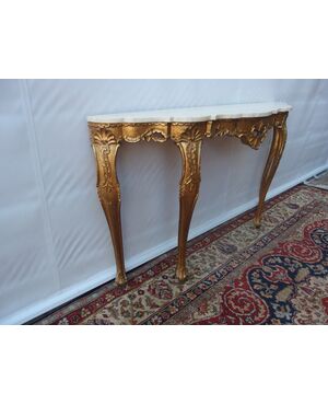 LOUIS XV STYLE GILDED WOOD CONSOLE EARLY 20TH CENTURY