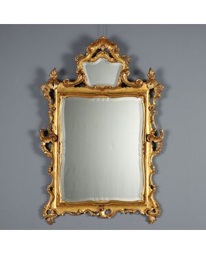 Rococo Style Carved and Gilded Mirror Italy 20th Century