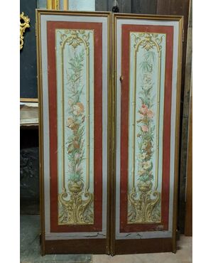 pan303 - pair of doors in liberty style, meas. cm l 100 xh 171     