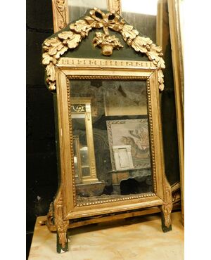 specc333 - specchiera in legno dorato e laccato, epoca '800, misura cm l 42 x h 78