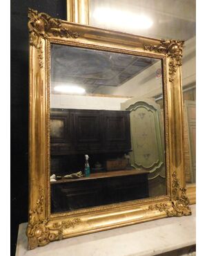 specc346 - specchiera in legno dorato, epoca '800, misura cm l 73 x h 85  