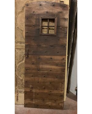 ptcr474 - rustic chestnut door with window, cm l 75 xh 192     