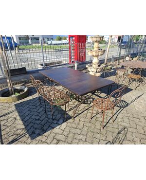 Rectangular iron table 100x200 H 77