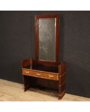 Italian wood design cheval mirror from 70s