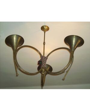 Chandeliers hunting horn brass