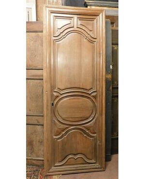 pti394 a door in walnut panels moved mis. 210 x W h. 78 cm