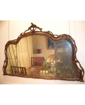 mirror fireplace, lacquered wood fake wood, Venice