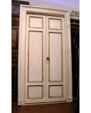 ptl258 two double doors lacquered ivory and gold mis.max 140x252