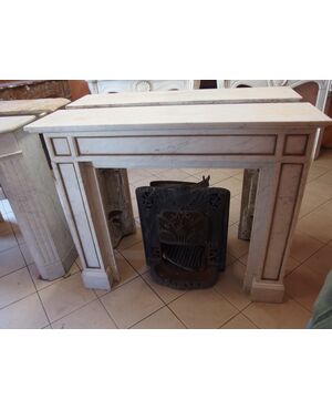 WHITE CARRARA MARBLE FIREPLACES EMPIRE STYLE 19th CENTURY