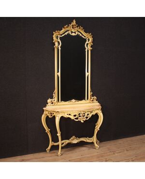 Great Italian console with mirror in Louis XV style