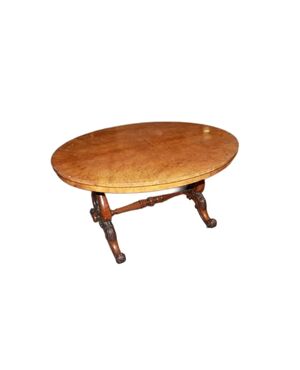 Tavolino da salotto inglese della seconda metà del 1800 in legno di noce