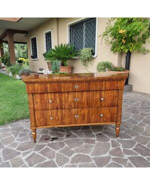 Faenza walnut chest of drawers, Charles X style, 1810