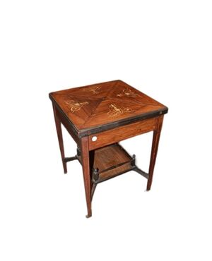 Tavolino da gioco a fazzoletto inglese stile Vittoriano della seconda metà del 1800