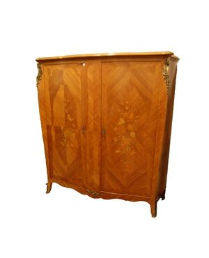 Armadio 2 porte francese stile Luigi XV in bois de rose di inizio 1900