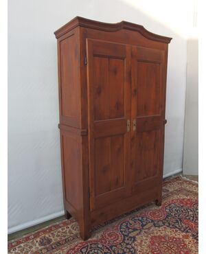 ARMADIO PIEMONTESE A DUE PORTE IN CILIEGIO EPOCA PRIMI 800 RESTAURATO cm L 113xP48xH207