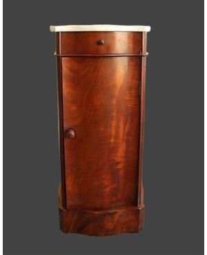 Mahogany bedside table with door and drawer, Louis Philippe Period