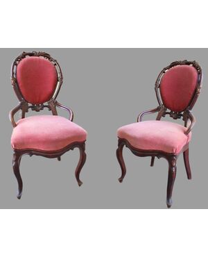 French Pair of armchairs in mahogany, antique armchairs