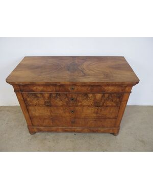 CASSETTONE LASTRONATO IN NOCE CARLO X EPOCA 800 cm L 129xP62xH92