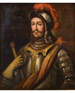 Portrait of a knight in armor, Lombard painter of the 17th century