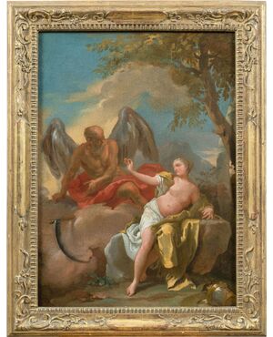 Pittore veneziano (XVIII sec.) - Venere e Crono (bozzetto preparatorio).