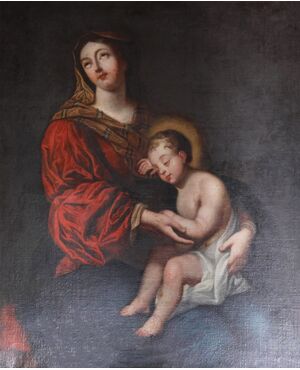 French School; Madonna and Child, 17th century, oil on canvas