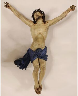 Cristo spirante in croce, legno intagliato e policromo, cerchia Anton Maria Maragliano, probabilmente Agostino Storace, Genova, XVIII secolo
