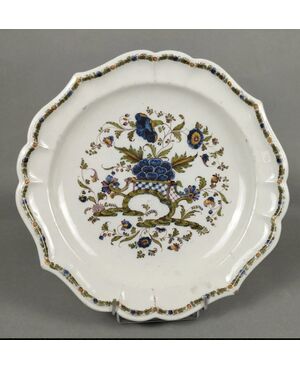 Grande piatto in maiolica Pasquale Antonibon , XVIII secolo cm 40