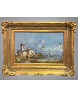 COASTAL LANDSCAPE WITH WALKER – OIL PAINTING ON CANVAS