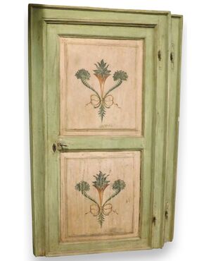 PTL367 - No. 2 Lacquered wooden doors with frame, 18th century, opening cm W 96 x H 202