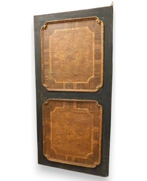 PTL277 - Lacquered door with canvas-covered panels, 18th century, dimensions cm W 100 x H 210