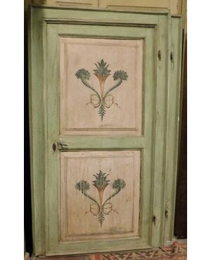 PTL367 - N. 2 Porte in legno laccato con telaio, epoca '700, luce cm L 96 x H 202