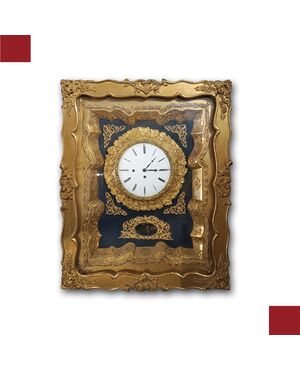 GILT WALL CLOCK WITH CARILLON, EARLY 19TH CENTURY