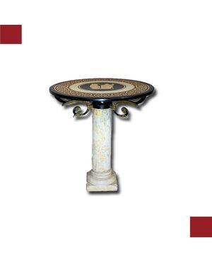 NEOCLASSICAL TABLE IN MARBLE AND SCAGLIOLA LATE 19TH CENTURY