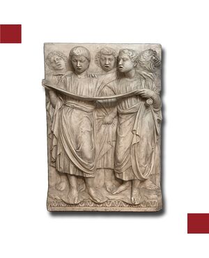SINGING ANGELS, PLASTER BAS-RELIEF BY LUCA DELLA ROBBIA, LATE 19TH CENTURY