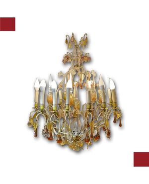 Chandelier with fruit in glass, late 19th century