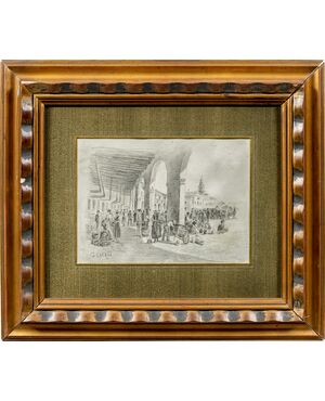 Guglielmo Ciardi (Venezia 1842 - Venezia 1917) - Mercato di Badoere.